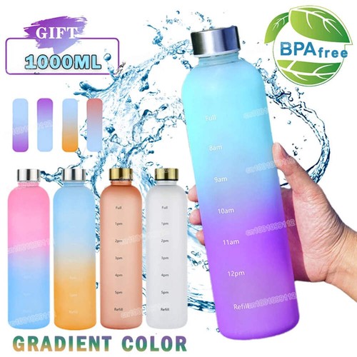 1liter water bottle with - with, time